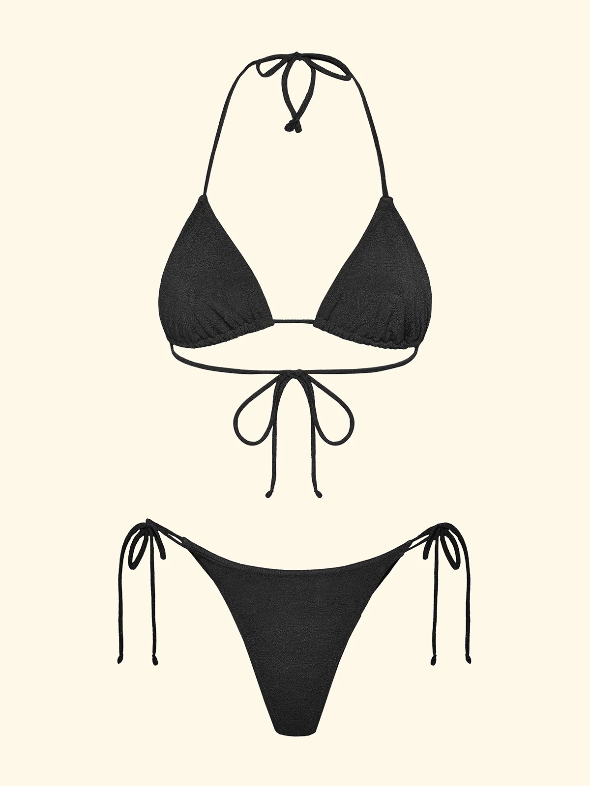 Bikini Donna F**K Triangolo con Slip Regolabile Nero SW1800-BK - Image 3