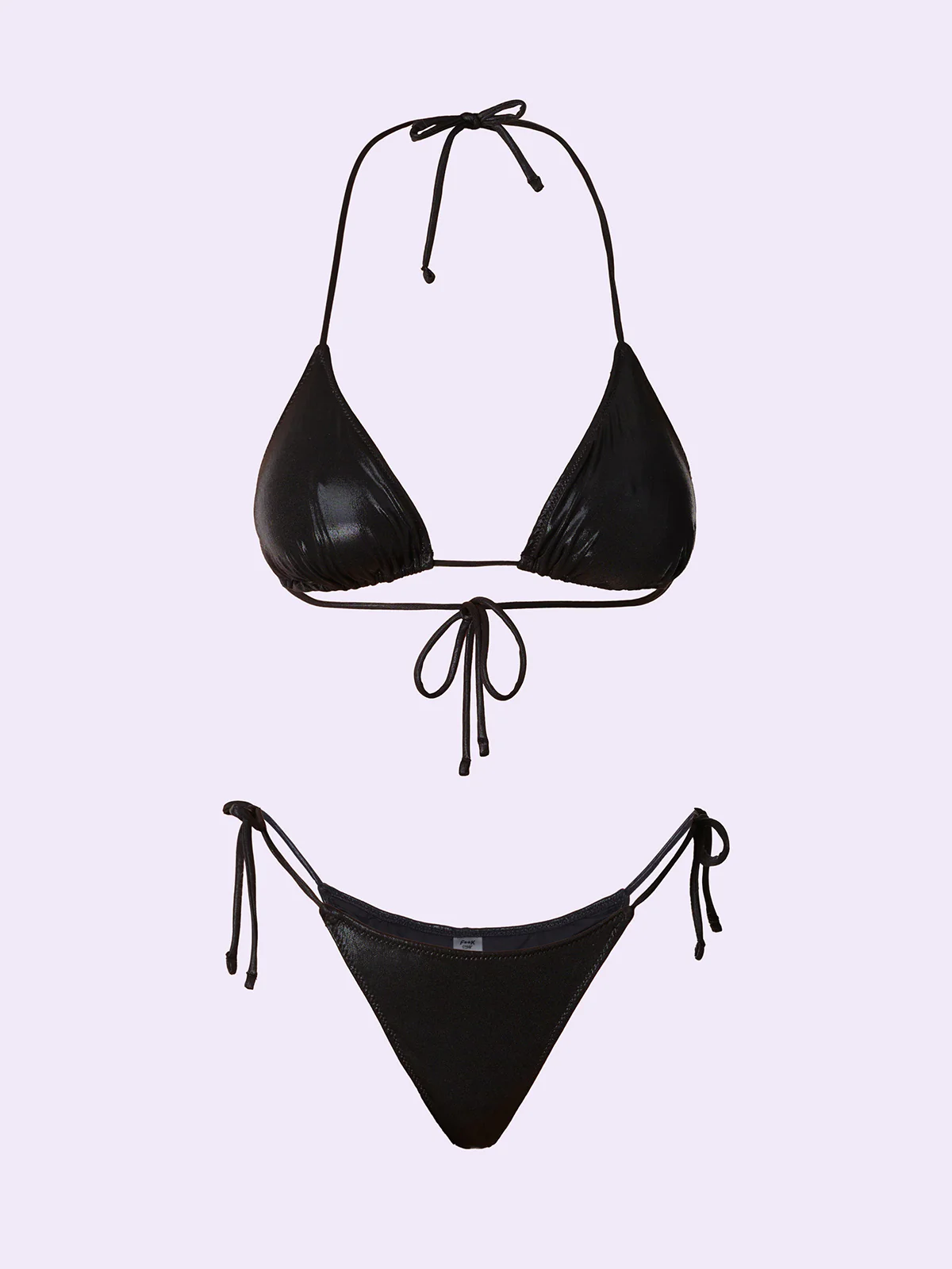 Bikini Donna F**K Crazy Triangolo con Slip Regolabile Nero SW0510-BK - Image 3