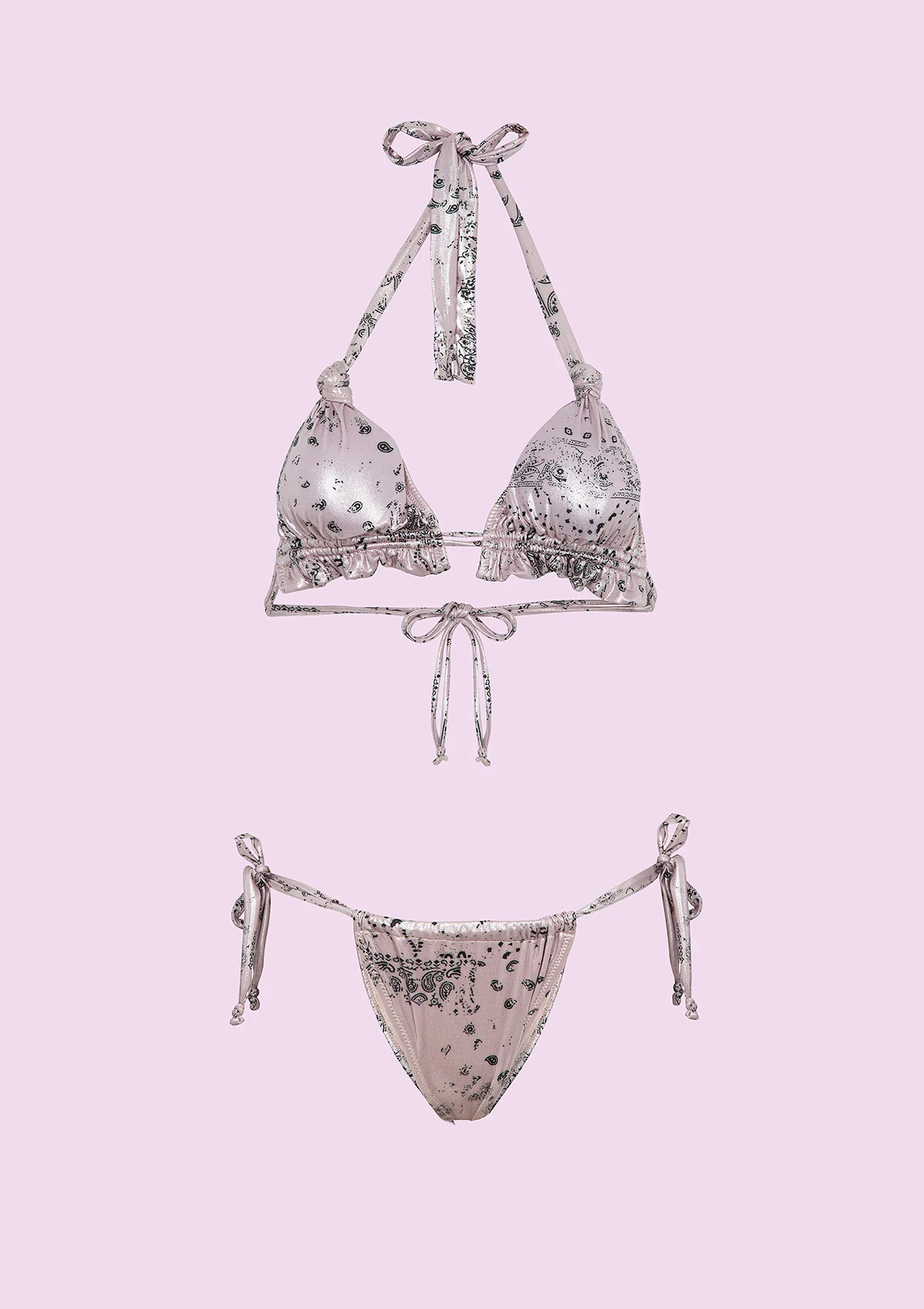 Bikini Donna F**K Triangolo con Slip Regolabile Fantasia SWC051-X06 - Image 4