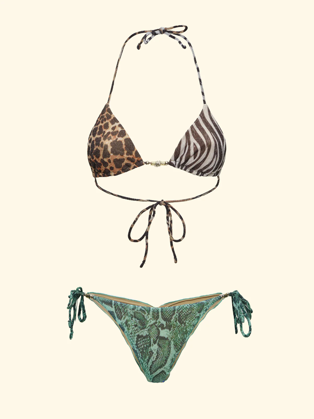 Bikini Donna F**K Triangolo con Slip Regolabile Fantasia SW0140-X10 - Image 3