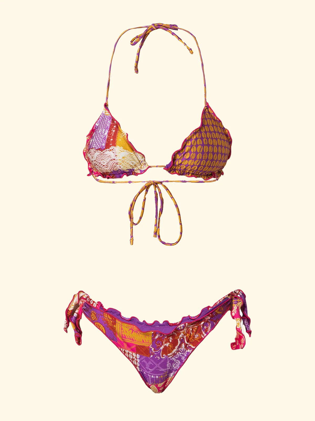 Bikini Donna F**K Triangolo con Slip Regolabile Fantasia SW2504-X41 - Image 3