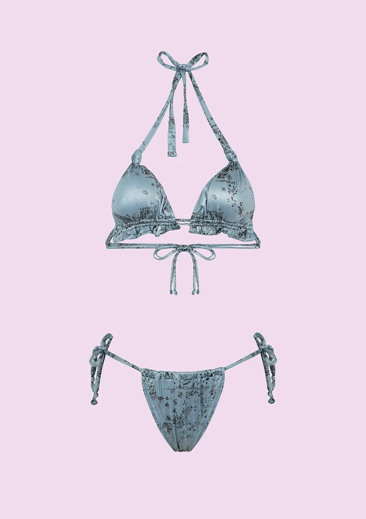Bikini Donna F**K Triangolo con Slip Regolabile Fantasia SWC051-X08 - Image 4