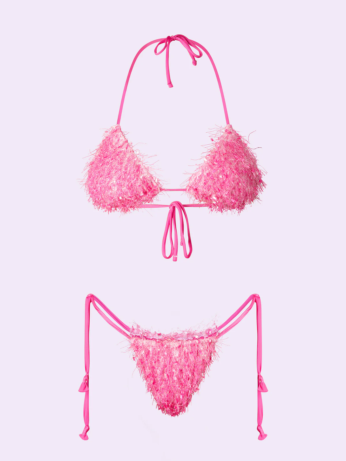 Bikini Donna F**K Crazy Triangolo con Slip Regolabile Fucsia SW0730-FX - Image 3
