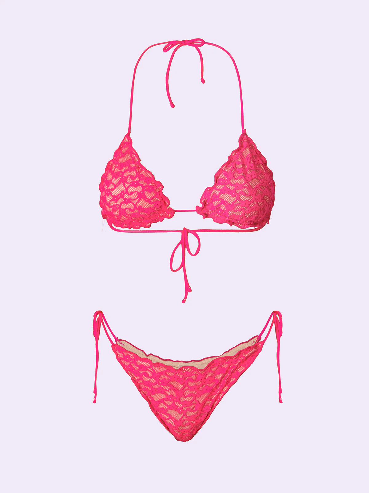 Bikini Donna F**K Crazy Triangolo con Slip Regolabile Fucsia SW0310-FX - Image 3