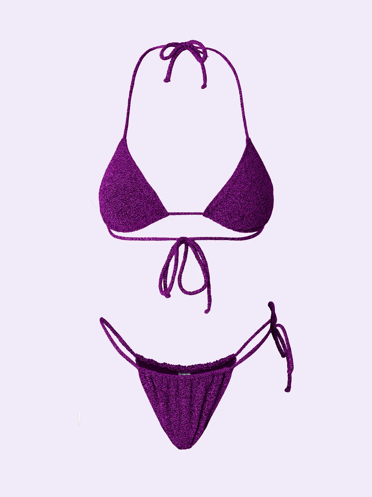 Bikini Donna F**K Crazy Triangolo con Slip Regolabile Fucsia SW0520-FX - Image 3