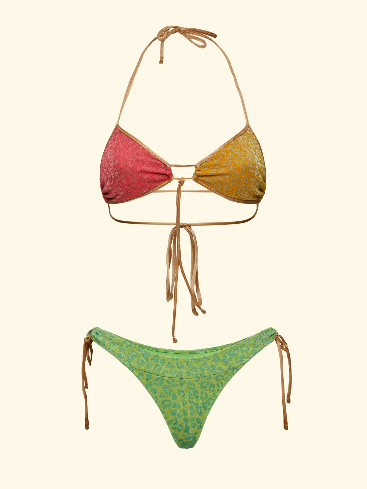 Bikini Donna F**K Triangolo con Slip Regolabile Gold SW0160-GD - Image 3