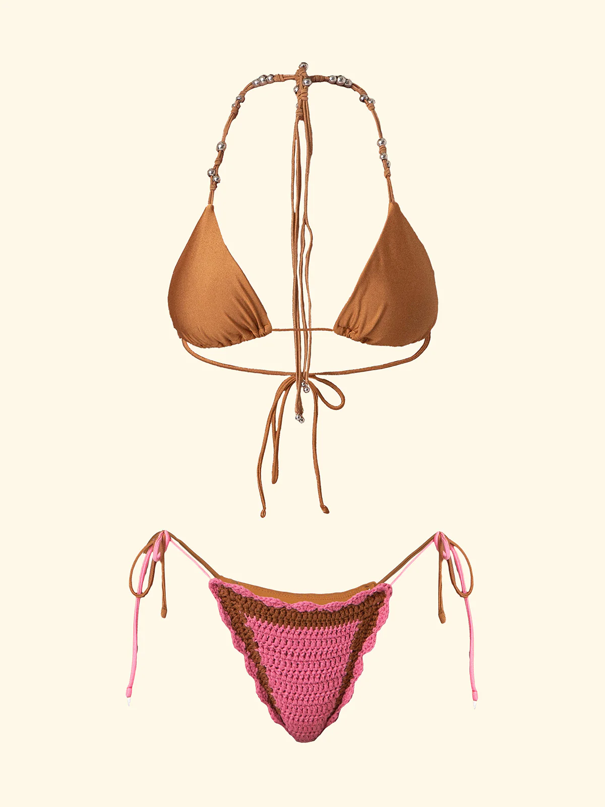 Bikini Donna F**K Triangolo con Slip Regolabile Gold SW0700-GD - Image 3