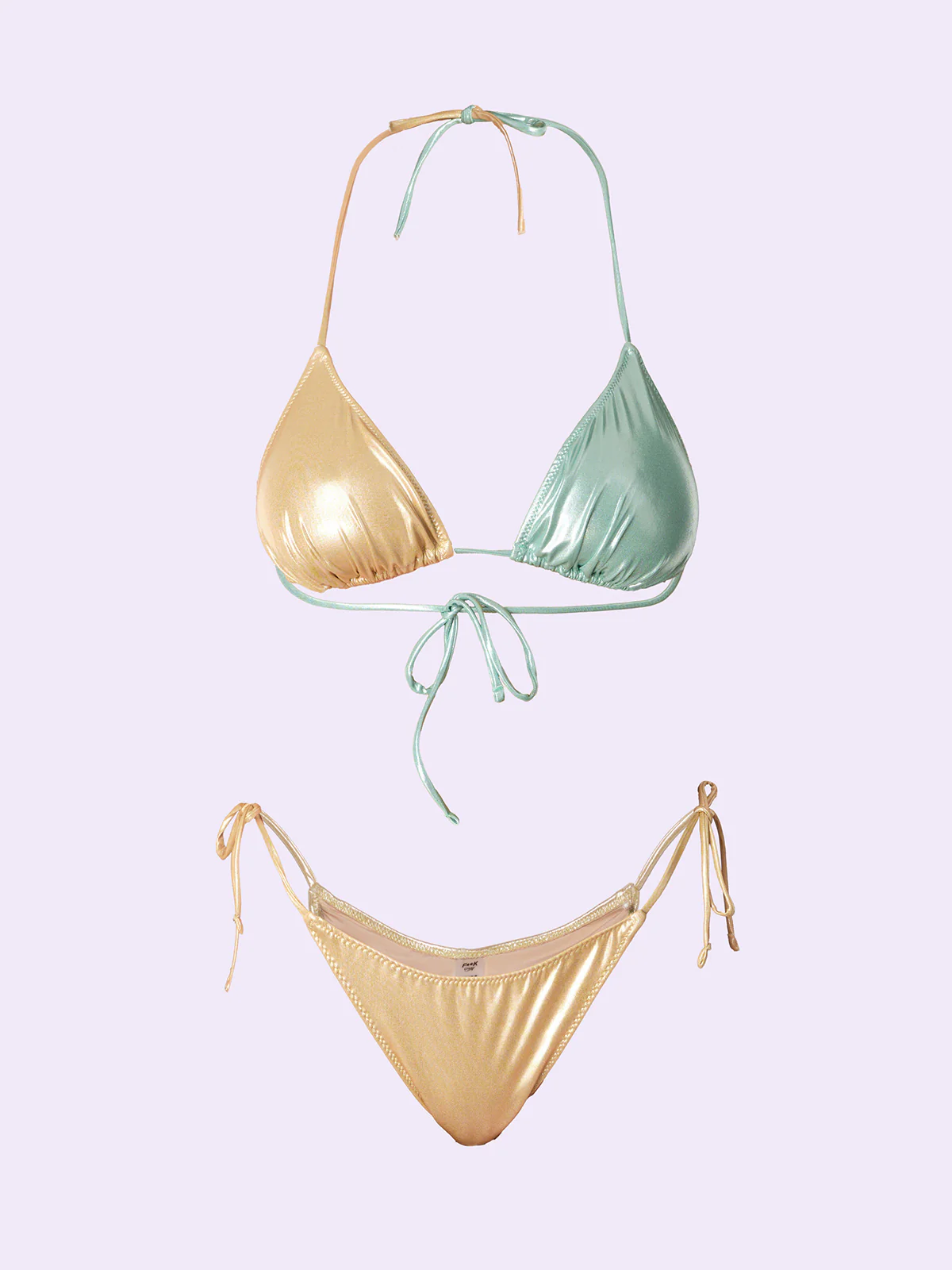 Bikini Donna F**K Crazy Triangolo con Slip Regolabile Gold SW0510-GD - Image 3