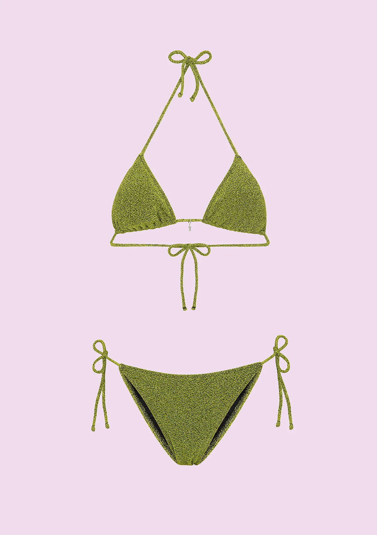 Bikini Donna F**K Triangolo con Slip Regolabile Verde SWC070-GN - Image 4
