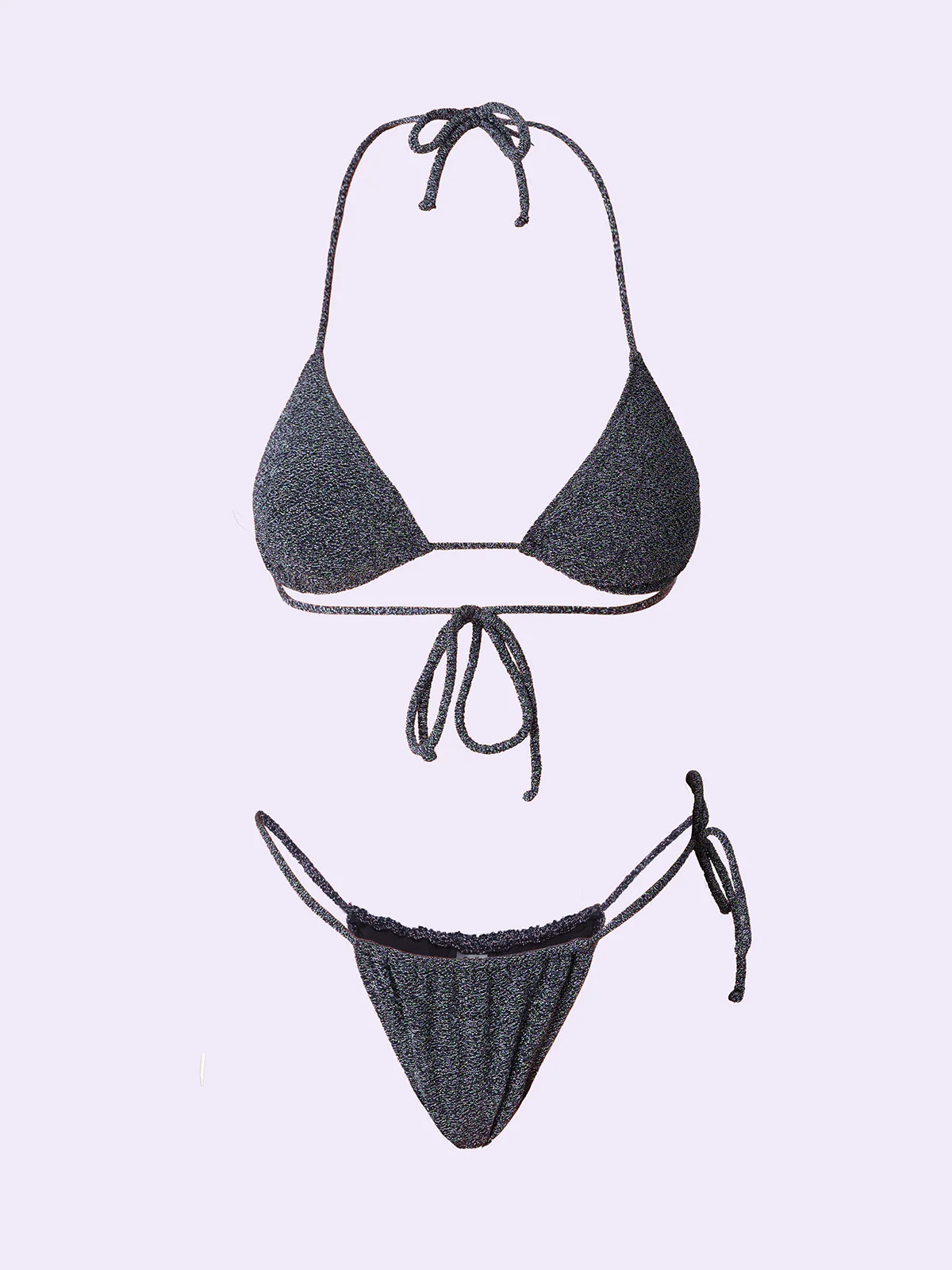 Bikini Donna F**K Crazy Triangolo con Slip Regolabile Grigio SW0520-GR - Image 3
