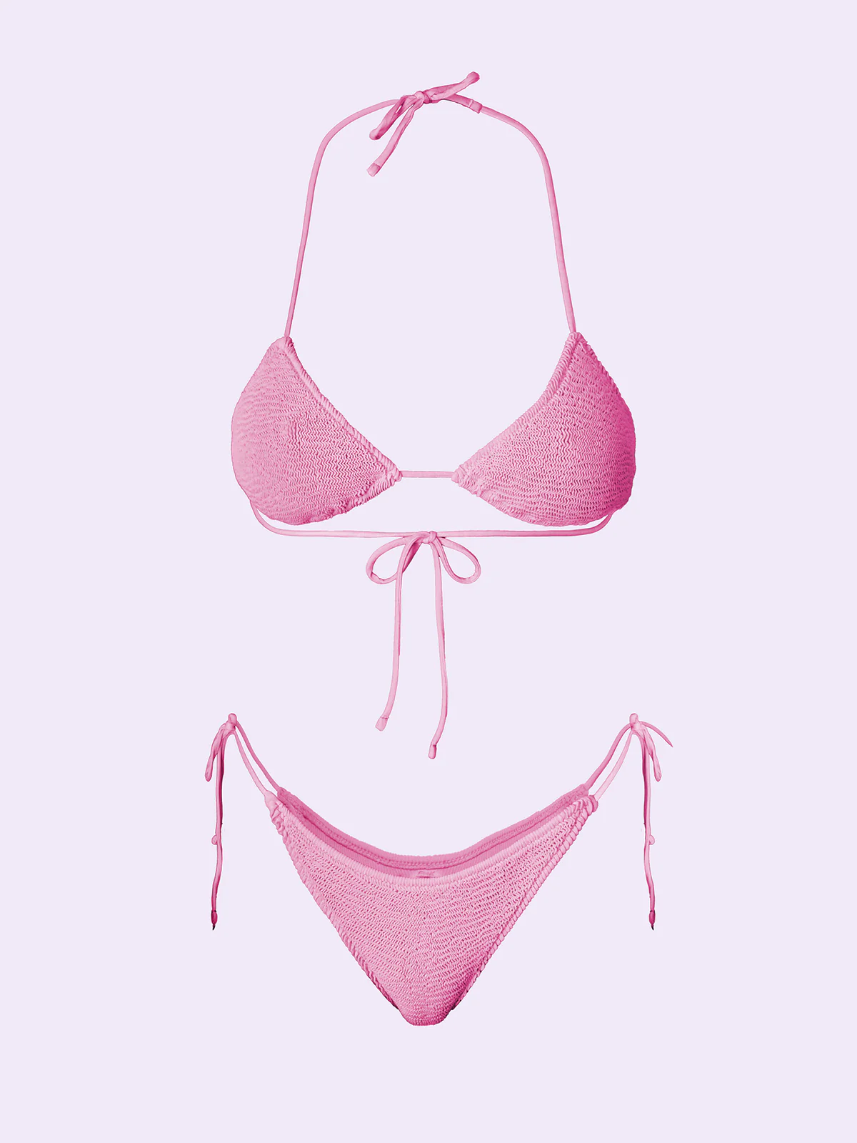Bikini Donna F**K Crazy Triangolo con Slip Regolabile Rosa SW0400-PK - Image 3