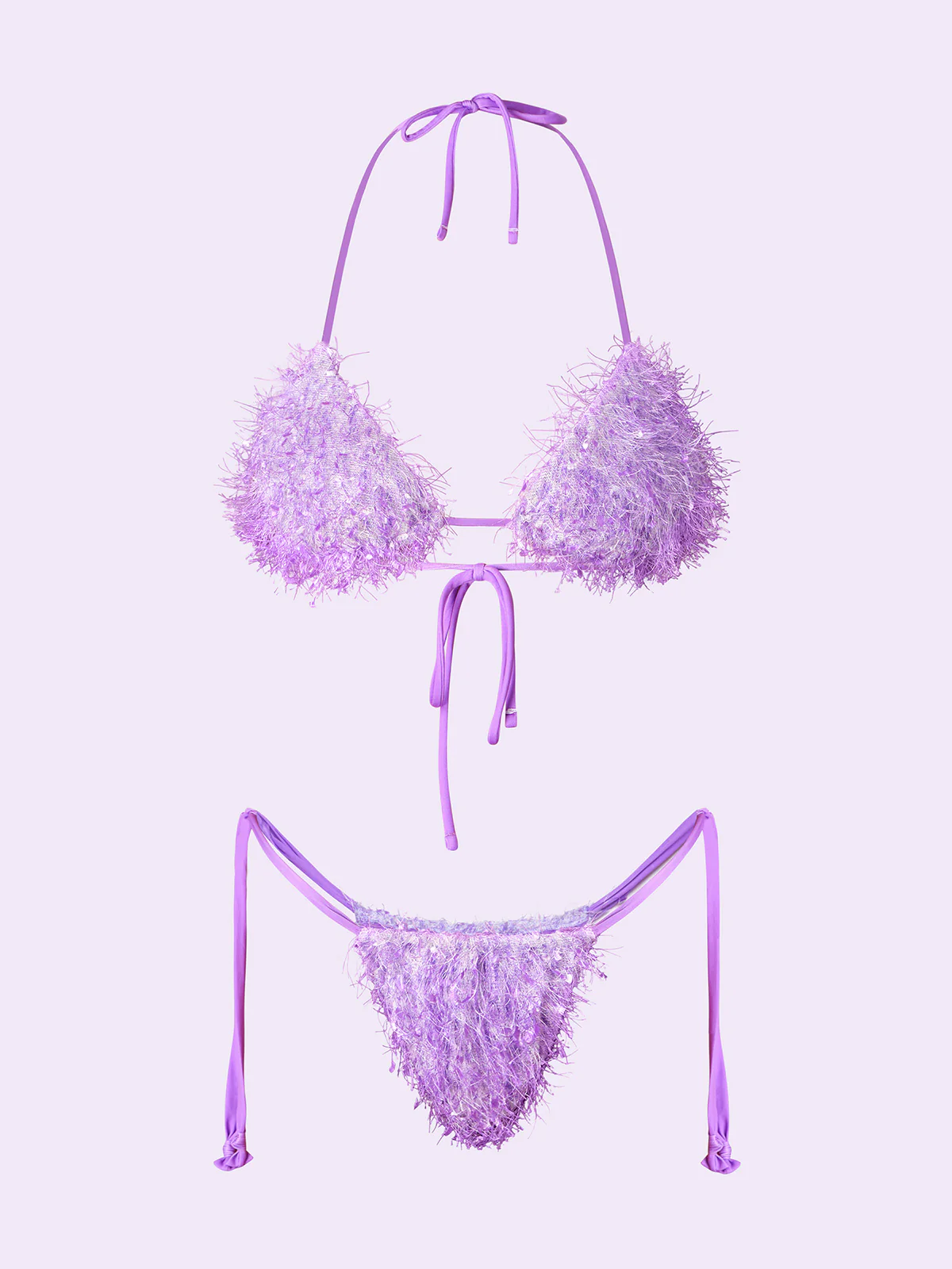 Bikini Donna F**K Crazy Triangolo con Slip Regolabile Viola SW0730-PR - Image 3