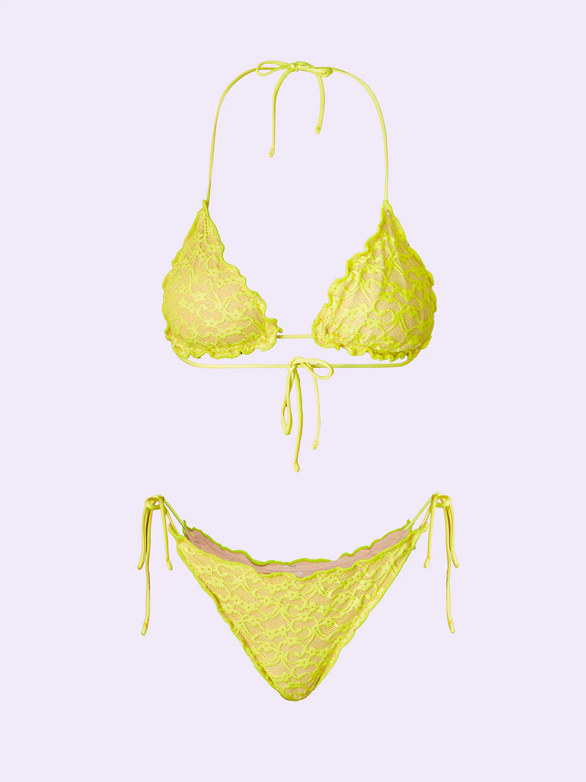Bikini Donna F**K Crazy Triangolo con Slip Regolabile Giallo SW0310-YL - Image 3