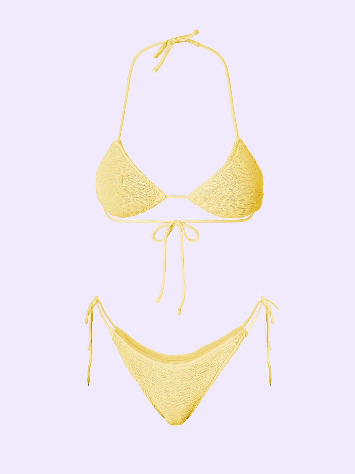 Bikini Donna F**K Crazy Triangolo con Slip Regolabile Giallo SW0400-YL - Image 3