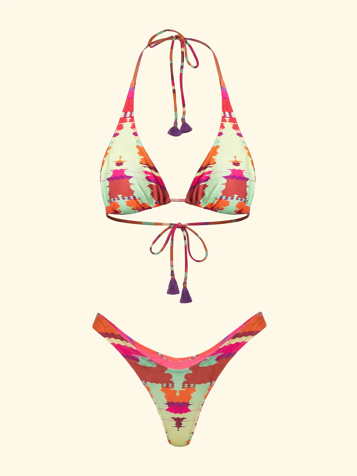 Bikini Donna F**K Triangolo Alto con Slip Americano Fisso Fantasia SW0282-X14 - Image 3