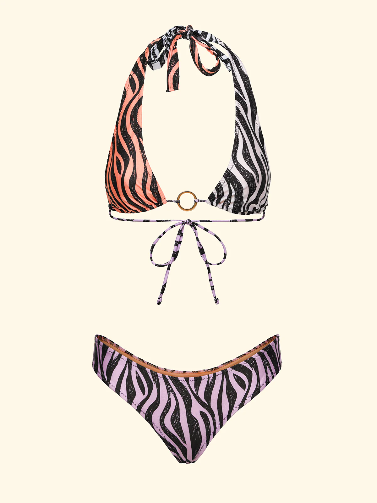 Bikini Donna F**K Triangolo alto con Slip Culotte Fissa Fantasia SW0180-X10 - Image 3