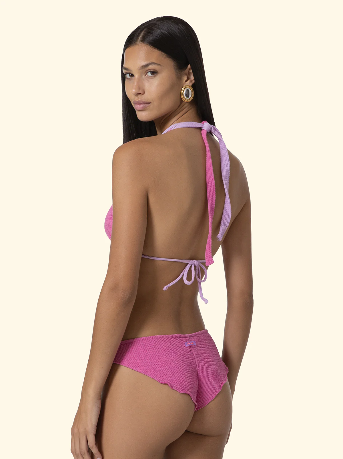 Bikini Donna F**K Triangolo Alto con Slip Culotte Fissa Lilla SW1201-LC - Image 2