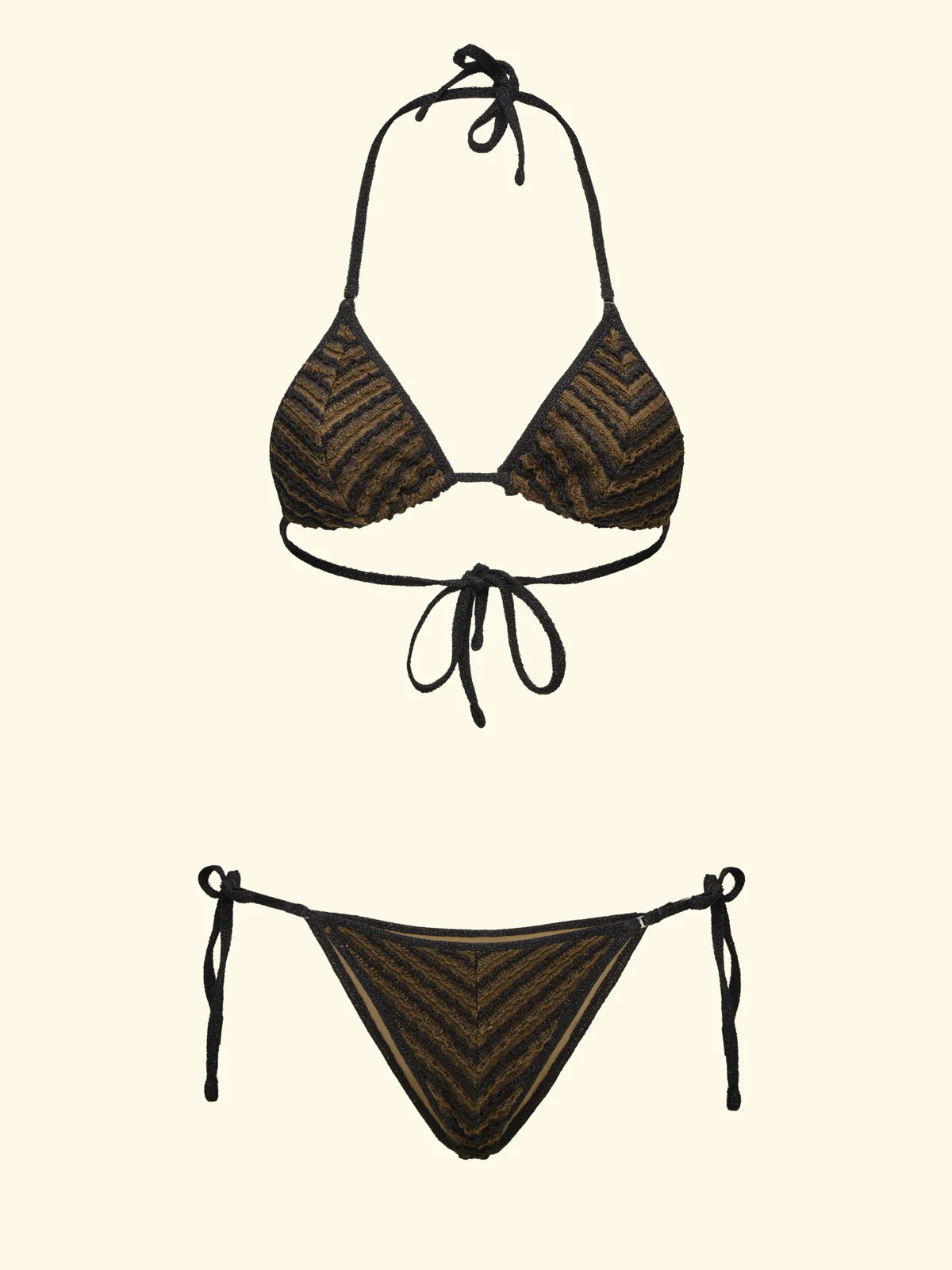 Bikini Donna F**K Triangolo alto con Slip regolabile Nero SW0751-BK - Image 3