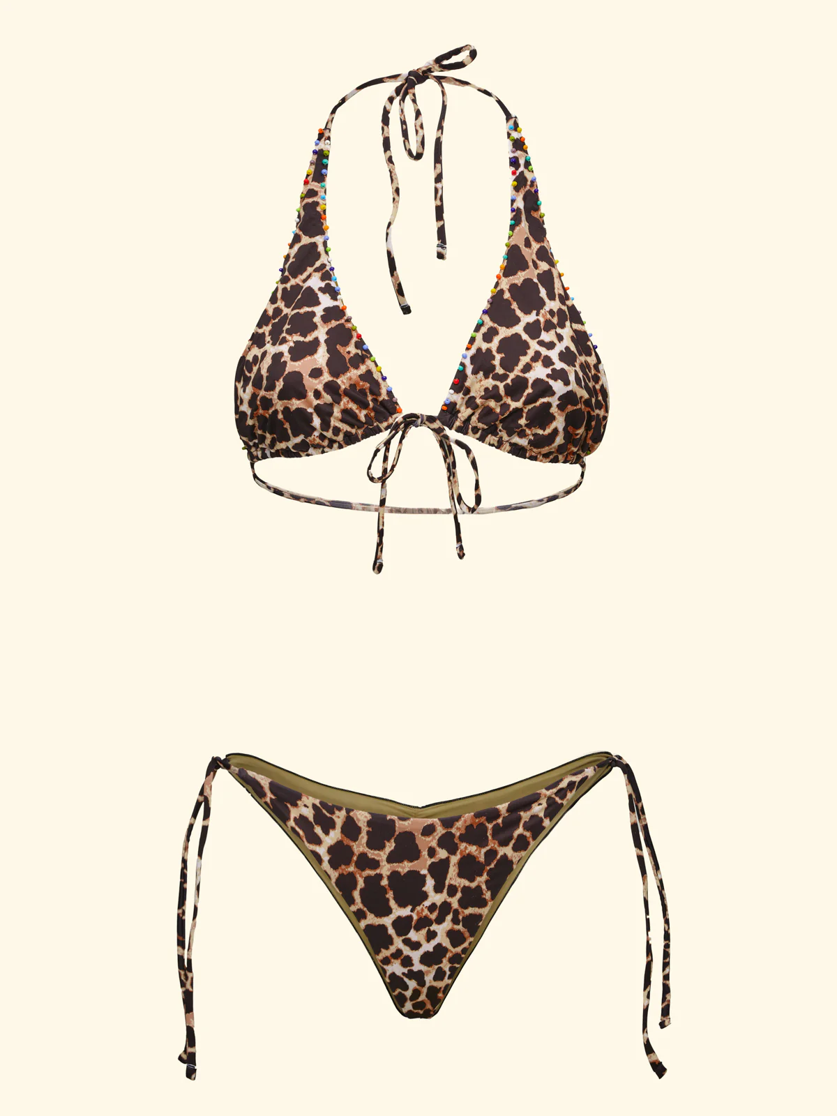 Bikini Donna F**K Triangolo Alto con Slip Regolabile Fantasia SW0101-X01 - Image 3