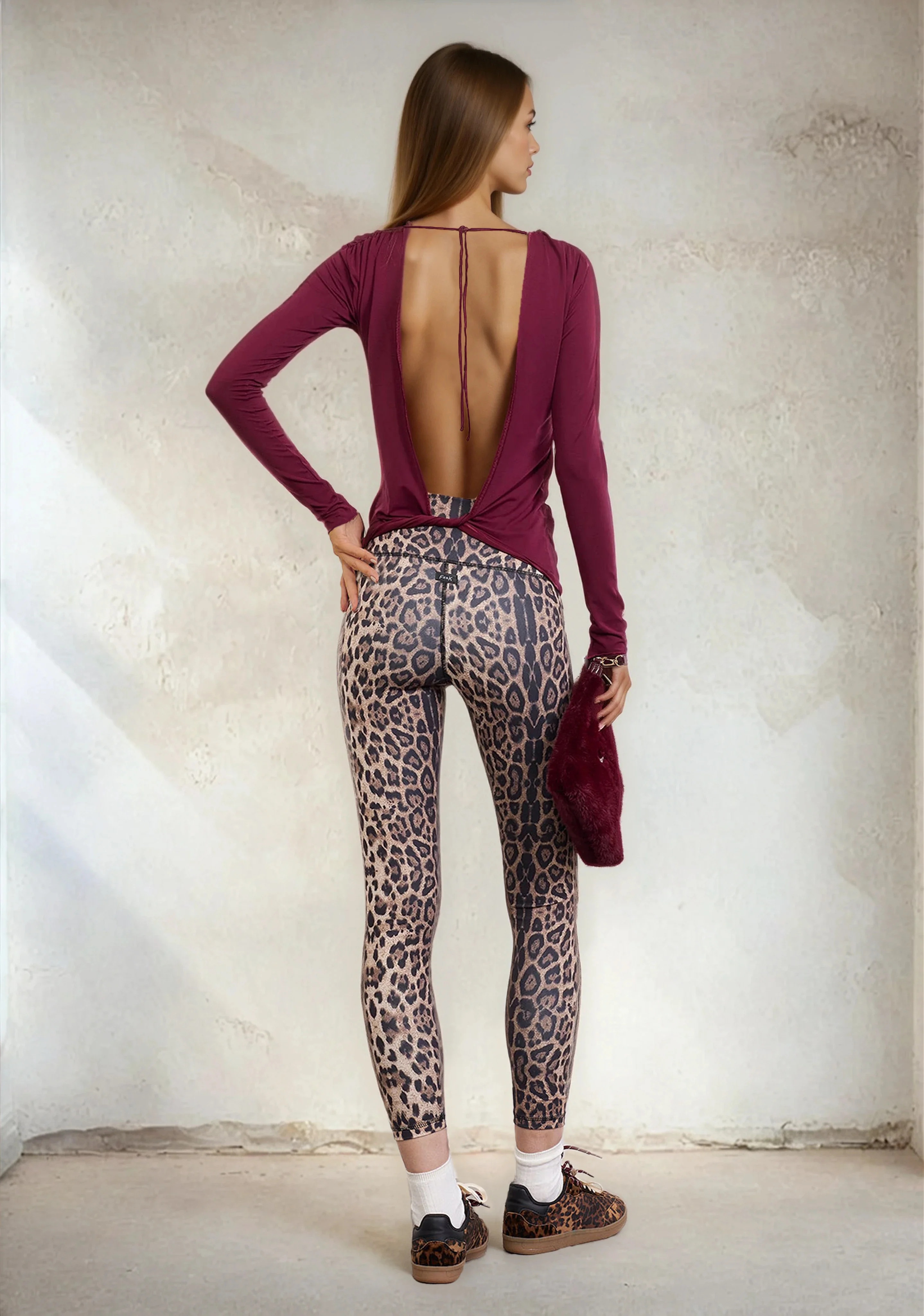 T-Shirt Manica Lunga Donna F**K Bordeaux W0602-BD - Image 5
