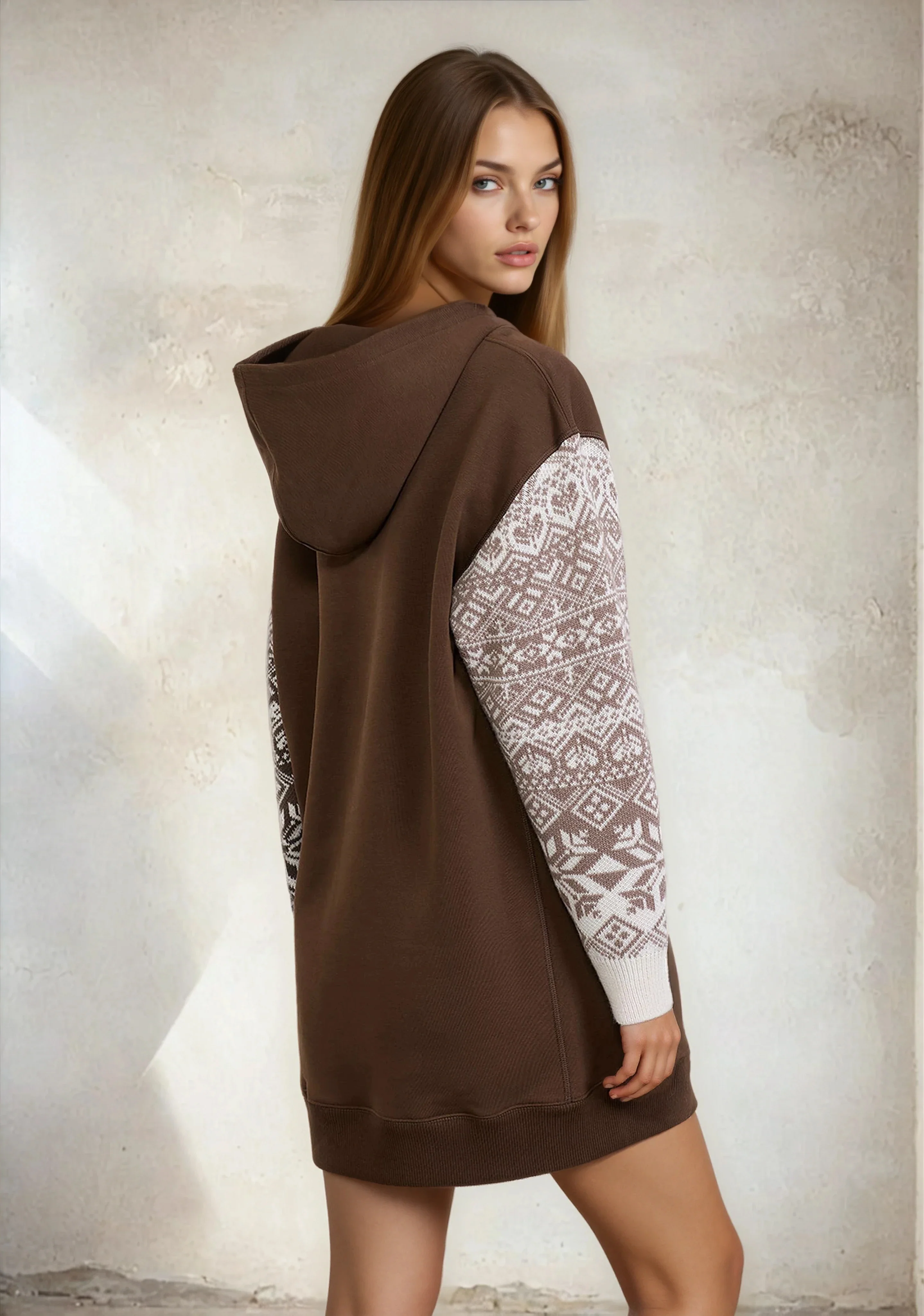 Vestito Corto Donna F**K Marrone W0207-BN - Image 2